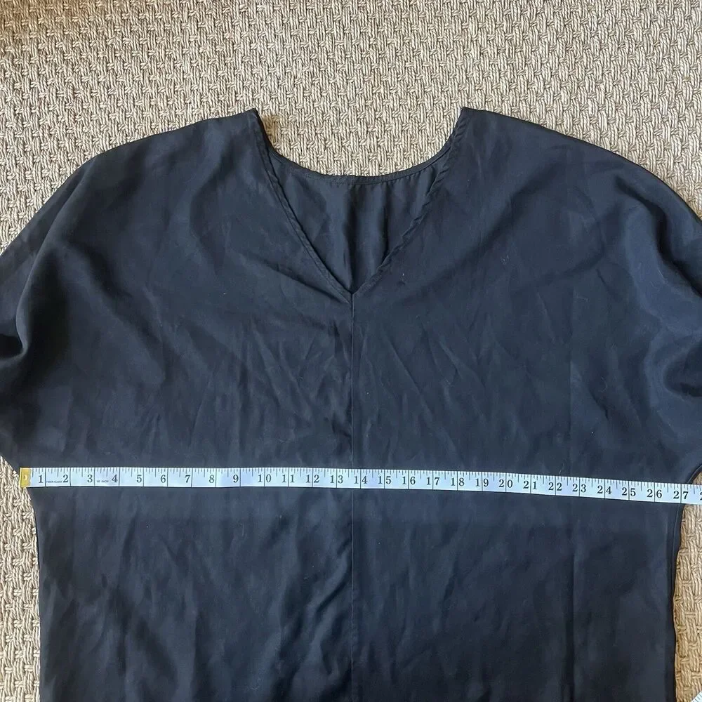 Hackwith Designs HDH Basics Black Dolman Sleeve Top Size Large Lagenlook *Flaw - Picture 5 of 7